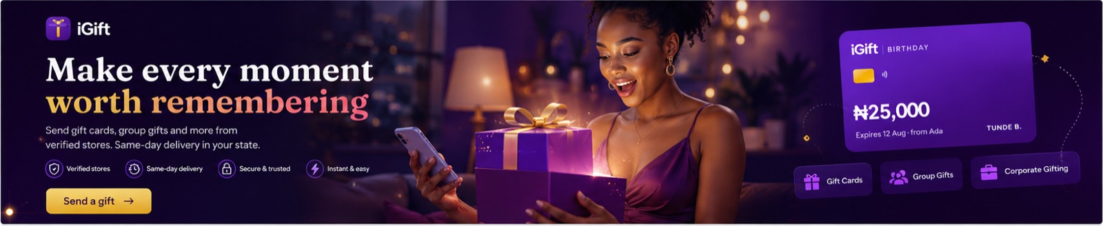 Make every moment worth remembering — gift cards, group gifts and more from verified stores